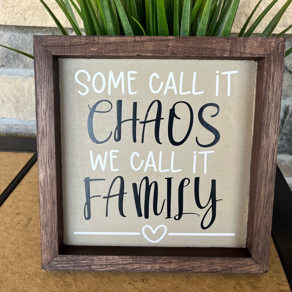 Brown Framed Family Quote Sign